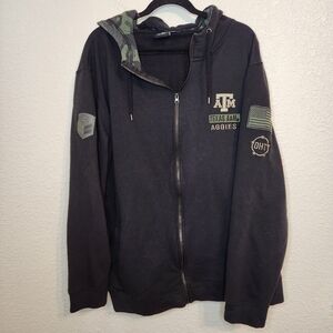 Colosseum Texas A&M Aggies Black Zip-Up Hoodie with Camo Lining Men's XXL